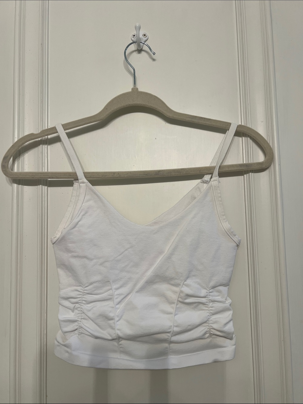 White Ruched Cami Top - Unbranded